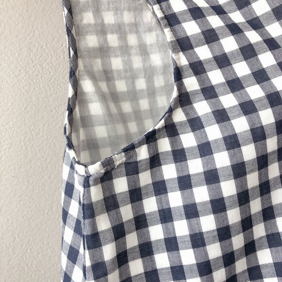 Theory blue checkered gingham blouse small - Picture 9 of 16